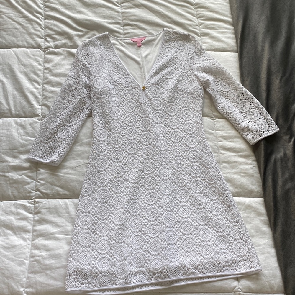 NWOT Eyelet Lace Lilly Pulitzer 3/4 Sleeve Dress